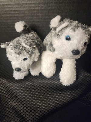 Aurora World Wolf Husky Dog Soft 8'' Across Beanbag Plush Stuffed Animal LOTOF2