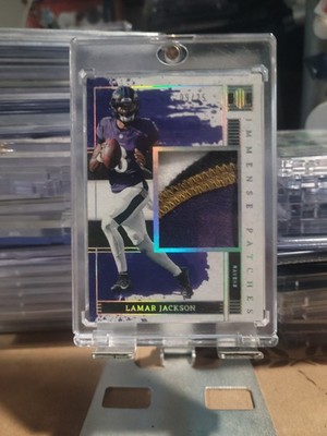 2025 PANINI IMPECCABLE LAMAR JACKSON IMMENSE PATCHES /25 BALTIMORE RAVENS SS2