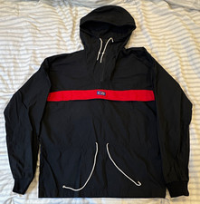 CB Sports Men’s Large Black Red Half-Zip Anorak Jacket Vintage Made in USA