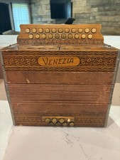 Venezia Button Accordion 32 Buttons 24 Treble 8 Bass Brown Small 2 Reg