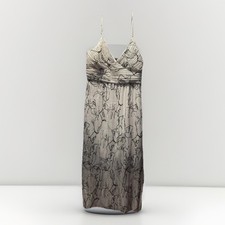 Banana Republic Sz 8 White Black Dress Sleeveless Ruffles