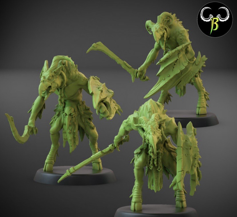 Beast Men Bird Warriors X10 28mm Fallen Beasts  Fantasy Monster Minion