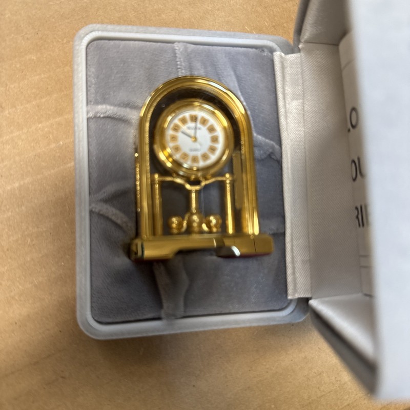 Vintage Bulova Berkely B0567 Miniature Brass Clock NOS