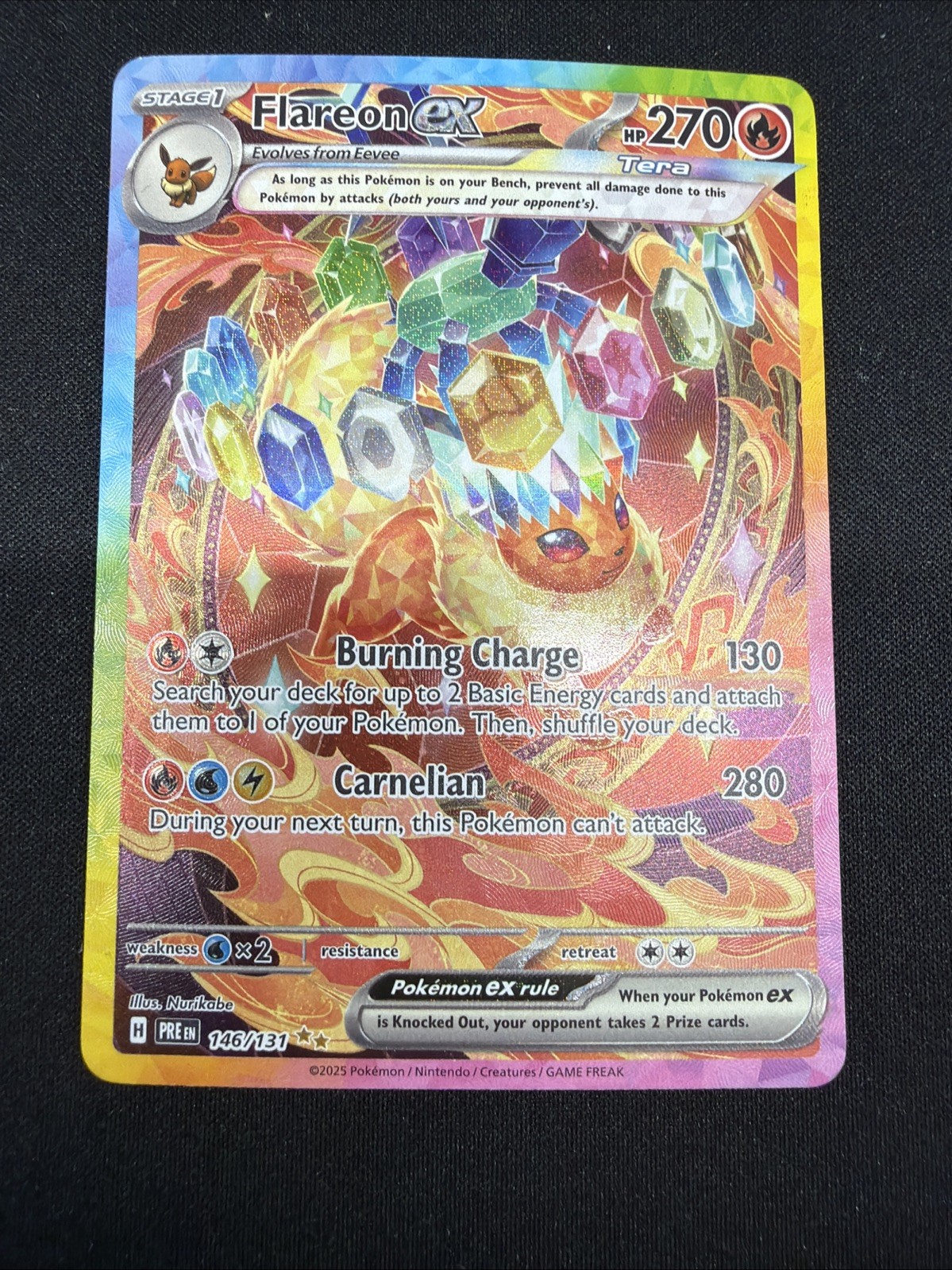 FLAREON EX 2025 POKEMON Prismatic Evolution SPECIAL ILLUSTRATION RARE  146/131