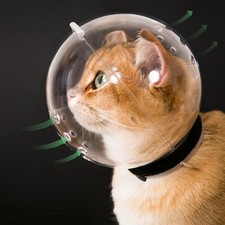 Cat Transparent Muzzle with Breathable Hood, Adjustable Kitten Astronaut Helm...