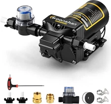 110V AC Fresh Water Pump 5 GPM 55 PSI Self-Priming Diaphragm with Power Plug