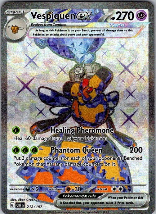 VESPIQUEN EX 212/197 OBSIDIAN FLAMES HOLO POKEMON
