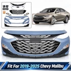 For 2019-2025 Chevy Malibu Front Bumper Cover Upper & Lower Grille Fog Light Kit