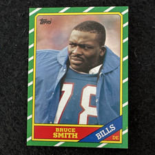 Topps 1986 Bruce Smith #389 Rookie Buffalo Bills Football Trading Card. rookie card picture