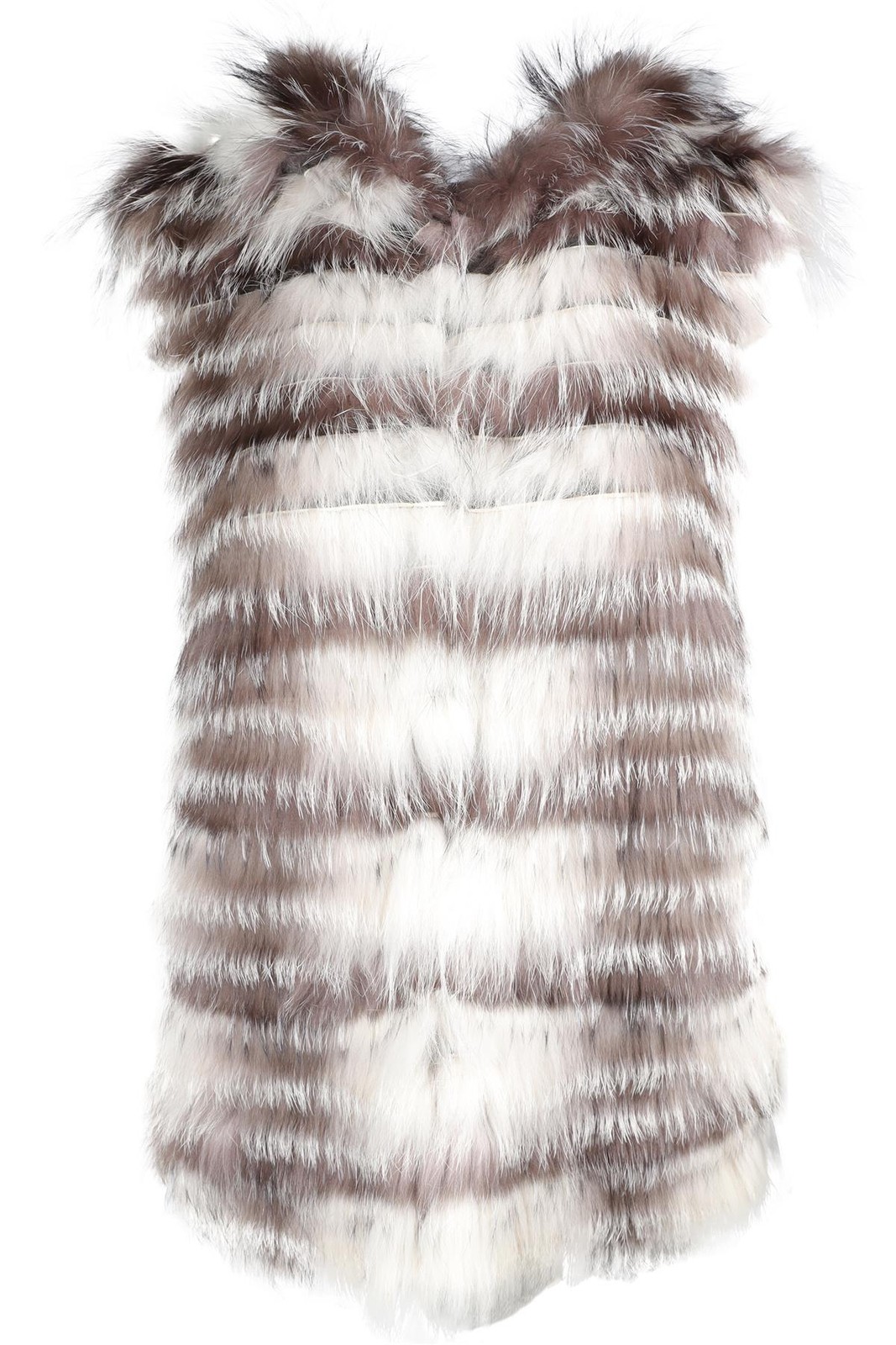 YVES SALOMON GILET IN PELLICCIA DI VOLPE GRIGIO FR 34 UK 6