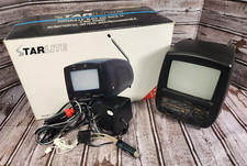 Vintage STARLITE Portable 4.5" Black White TV Model TV8380 RARE NEW OPEN BOX
