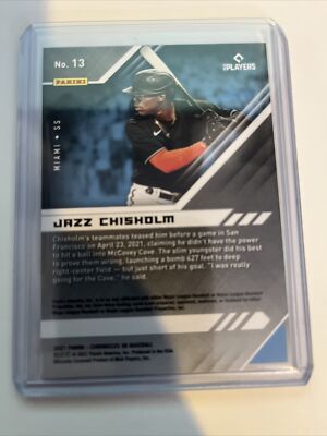 2021 Chronicles XR Blue #13 Jazz Chisholm /99 - Miami Marlins | eBay