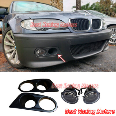 For 2001-2006 BMW E46 M3 OE Style Fog Lights (Glass) + Hamman Covers