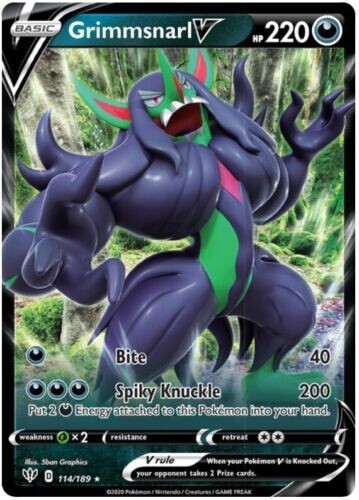 Pokemon Grimmsnarl V - 114/189 - Ultra Rare NM-Mint Darkness Ablaze