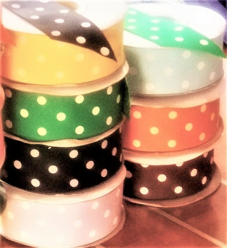 13 Color Grosgrain Ribbon Dotted 1.5" inch 5 Yards of 1 Color - Picture 4 of 8