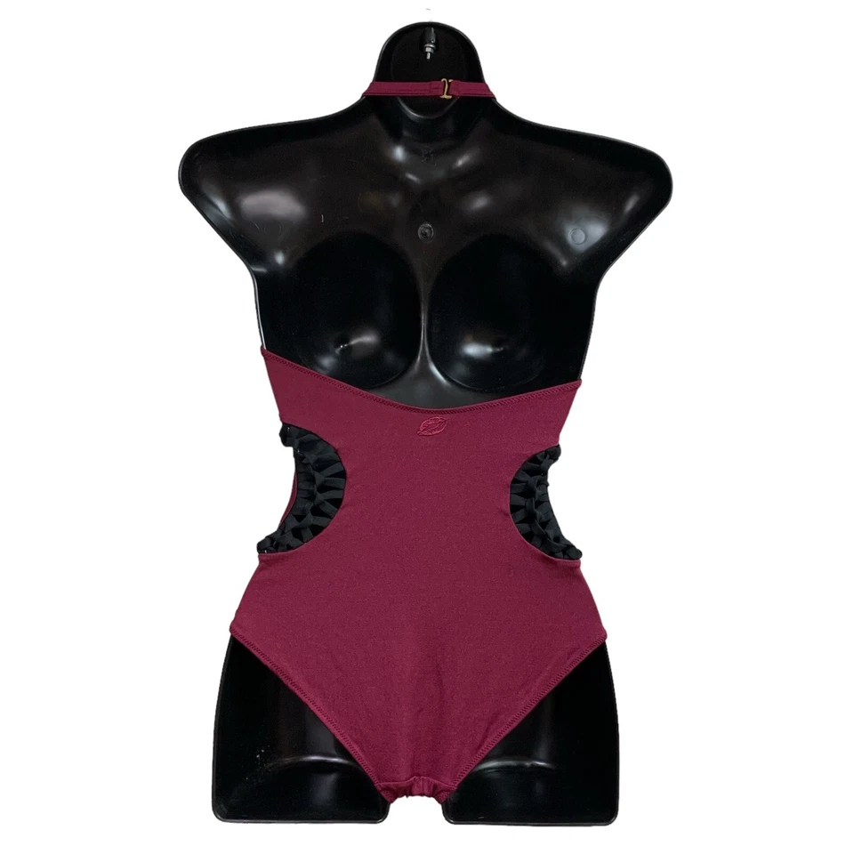 California Kisses Ropa de Baile Niña Talla XL Leotardo Corte Lateral Trenzado Borgoña Foto 4 de 4