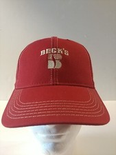 Beck's Hat Maroon Adjustable Baseball Cap OSFA Hybrid Seeds Made in USA