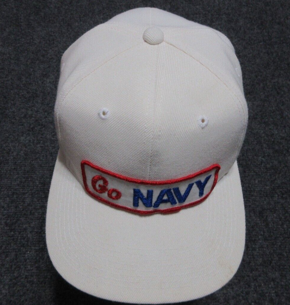 GO Navy  Snap Back Trucker Hat Cap COOL !1 VINTAGE Wool