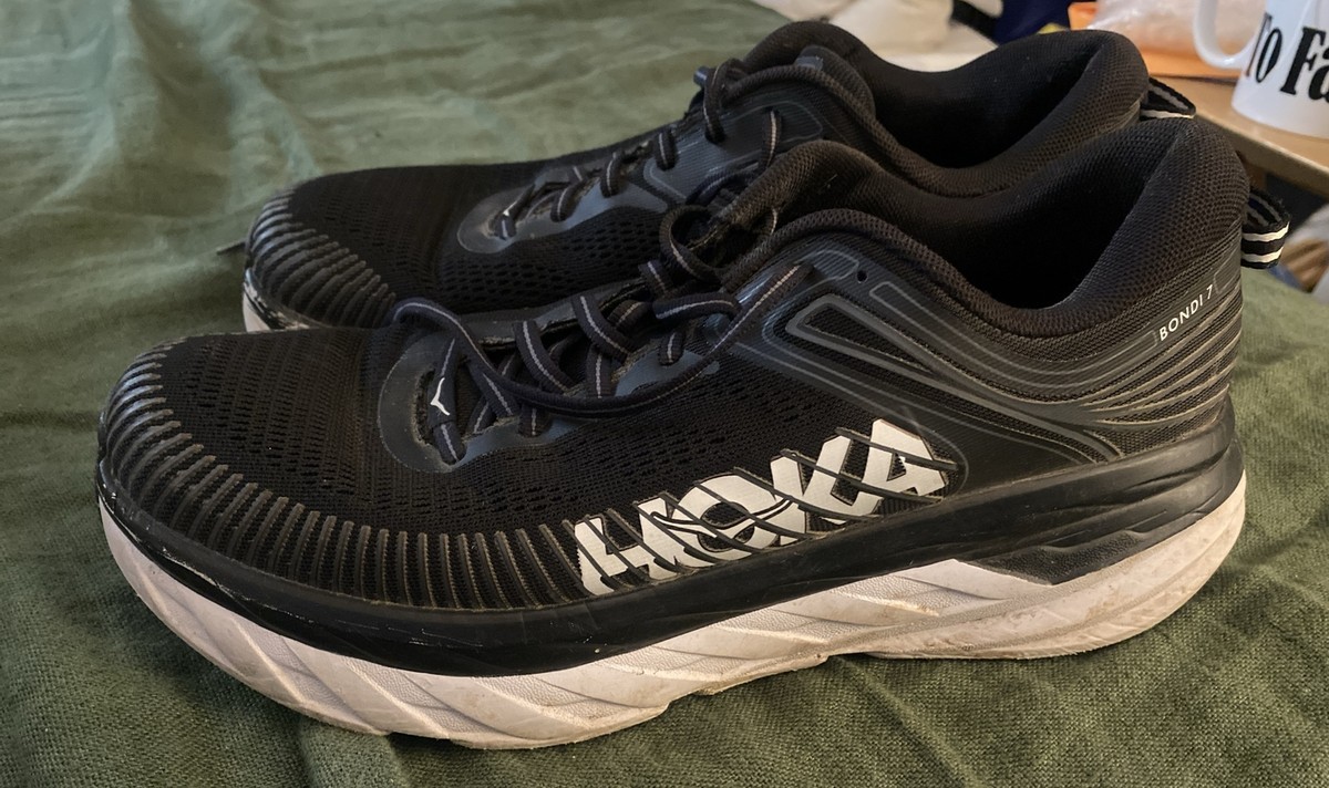 Size 11 - Hoka One One Bondi 7 Black White - 1110518-BWHT | eBay display picture 1