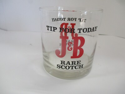 Vintage J&B RARE SCOTCH WHISKY Glass Tip Jar Retro Barware 86 Proof LARGE