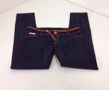 JFOUR JEANS DONNA BEATRICE VITA BASSA LAVAGGIO SCURO FILO ARANCIONE 27W NUOVO CON ETICHETTE $150