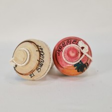 2Pack El Salvador Trompo de Madera con pita, hand made Wood Spinning Artesanal