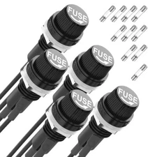 Fuse Holder 5x20mm Fuse Holder 12V DC 250V AC Fuse Holde Panel Mount with Pre...