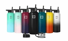 Iron Flask Sports Water Bottle,  3 Lids (Straw Lid), Leak Proof, Thermo Mug