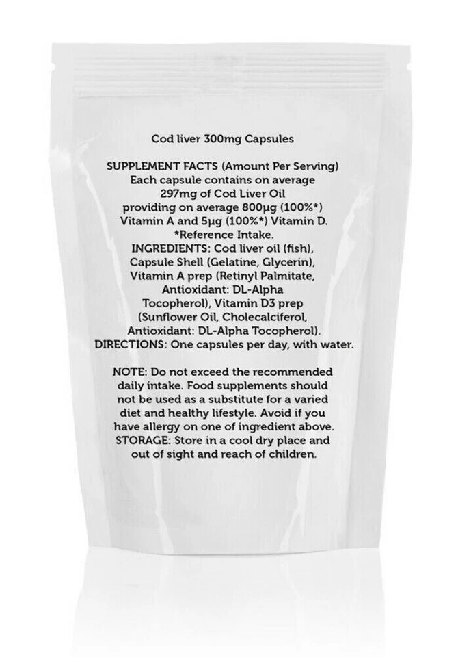 Hígado de bacalao 300 mg cápsulas EPA DHA paquete de 250 píldoras aceite de pescado omega 3 Foto 3 de 3