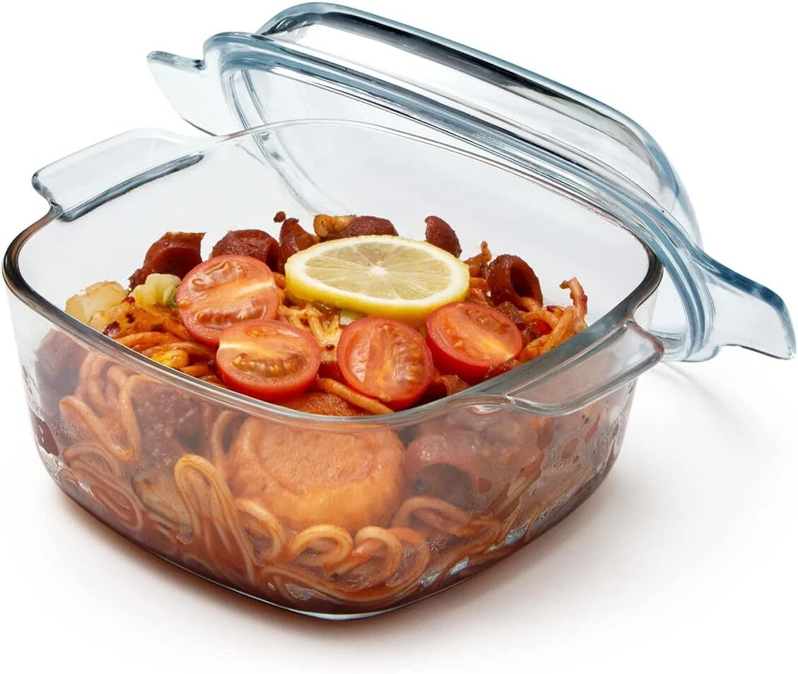 Casserole dish with glass on sale lid
