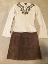 Limited Too outfit brown skirt w/ tan and brown sweater size 7
