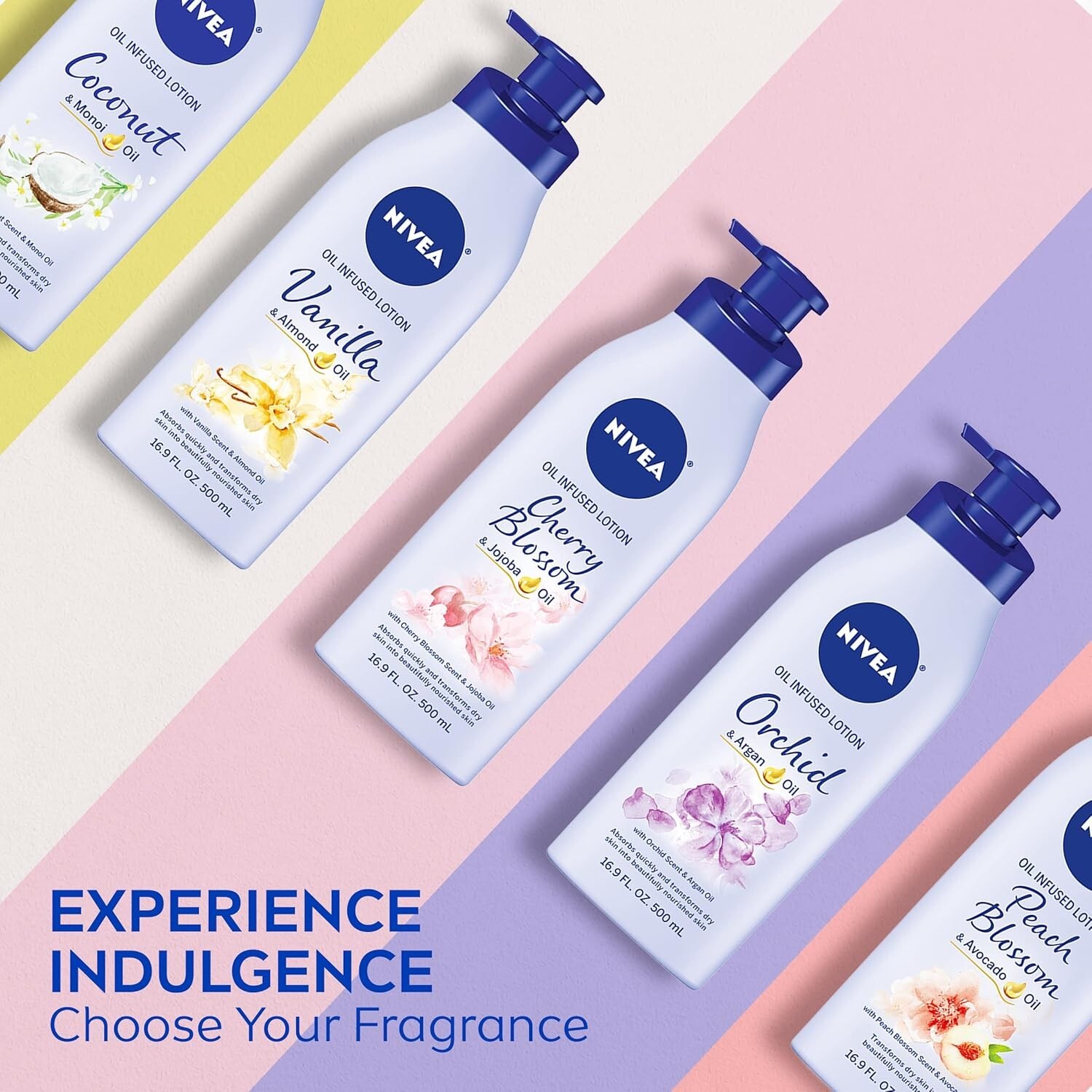 NIVEA Oil Infused Cherry Blossom and Jojoba Oil Body Lotion, 16.9 Fl Oz