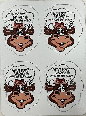 Vtg Chex Cereal Premium Please Refrigerator Magnets Don't Eat Without the Milk