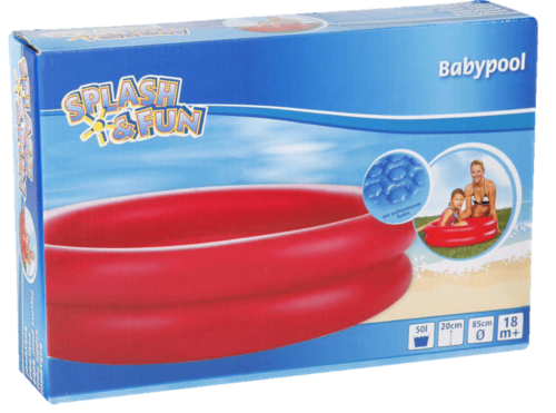 Baby-Pool uni mit aufblasbarem Boden, Ø 85 cm Planschbecken Rot - Bild 1 von 2