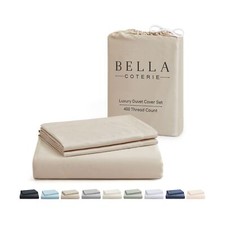 Bella Coterie Luxury King Duvet Cover Set  Organically Grown  Ultra Soft  ...