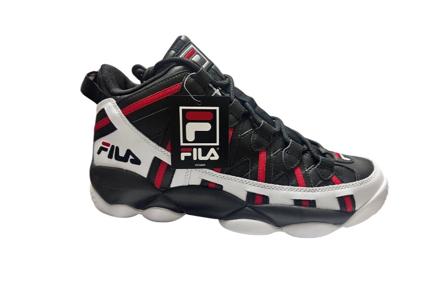 Fila Stackhouse Mens Black Leather/Synthetic Athletic Basketball Shoes 13M