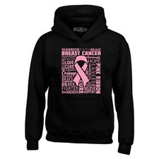 Breast Cancer Awareness Pink Ribbon Word Cloud Hoodies Breast Cancer Sweatshirts