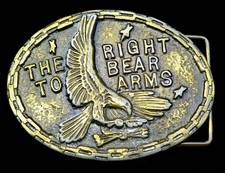 The Right To Bear Arms Second Amendment Guns Firearms Eagle Vintage Belt Buckle