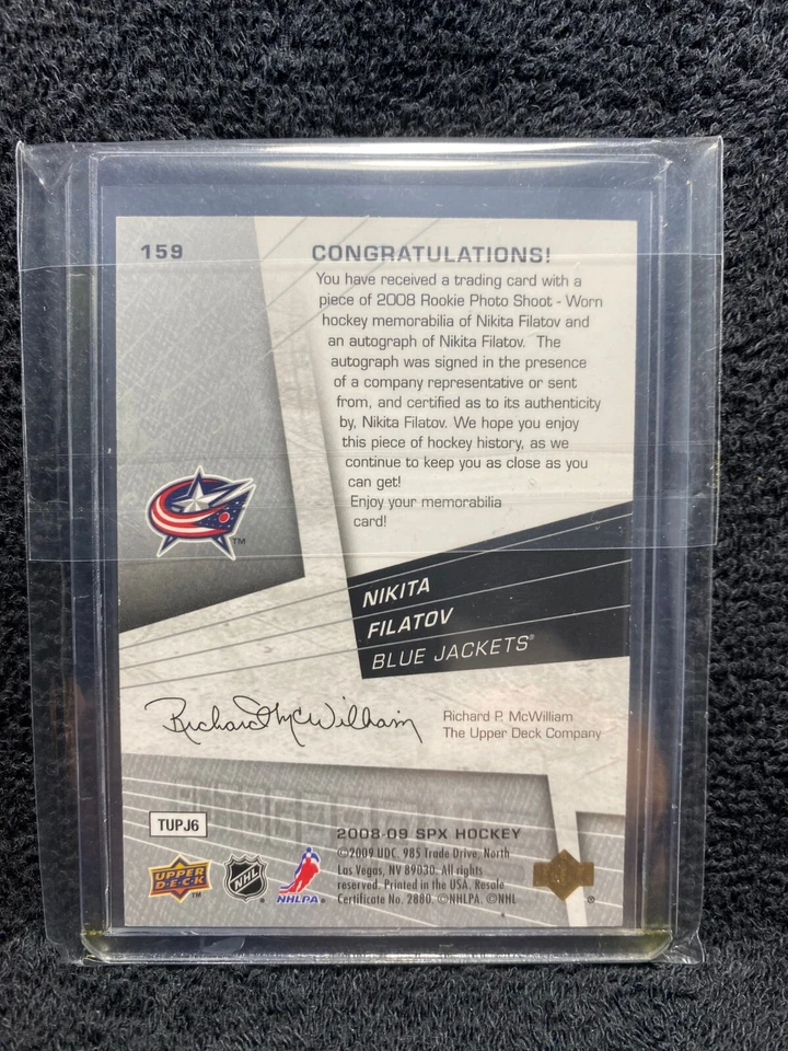 2008-09 SPX #159 Nikita Filatov RC 128/999 - Image 2 of 2