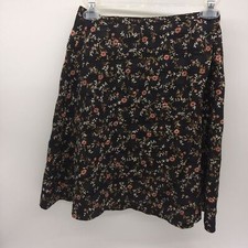 EUC Floral Print on a Black Background Wrap A-Line Skirt-Size S/M
