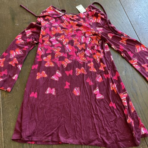 justice filles 12 neuf avec étiquettes papillon lobg manches robe de soirée extensible  - Photo 1 sur 4