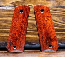 Colt 1911 Full Size Grips Exotic Amboyna Burl Wood Handmade Ambi Safety Cut