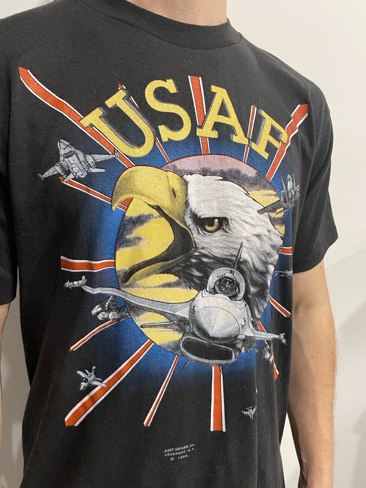 Maglietta USAF Militare Uomo - United States Air Force - Jersey JERZEES, Varie Taglie E Colori