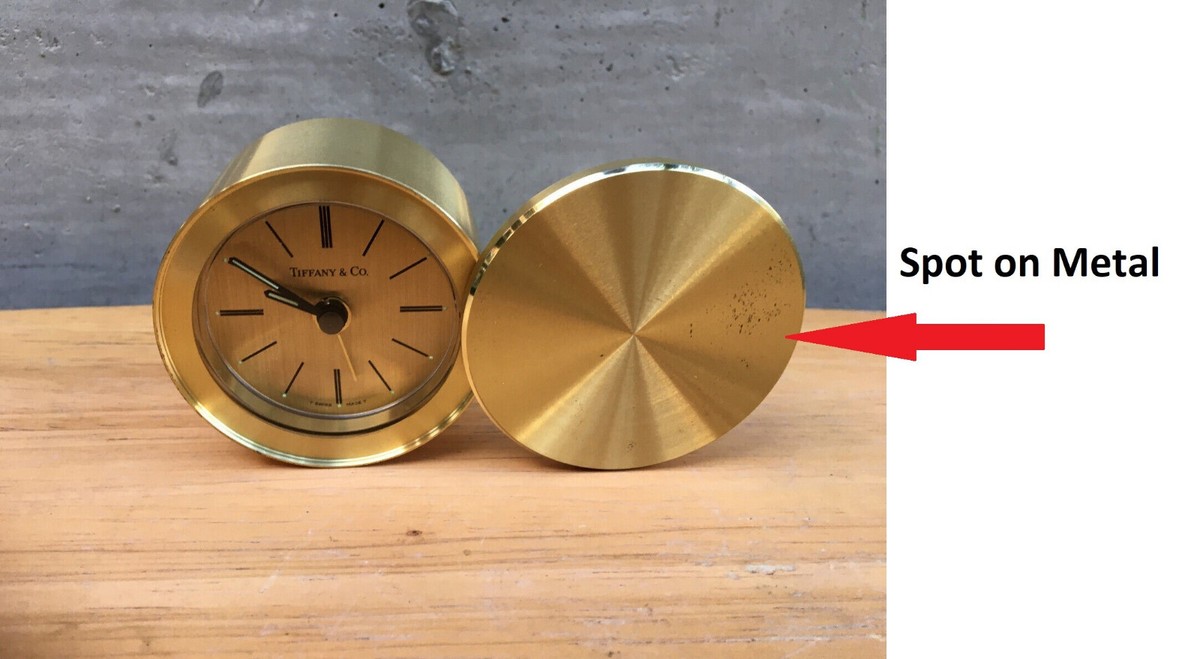 Tiffany & Co Brass Swiss Made Travel Alarm Swivel Clock w