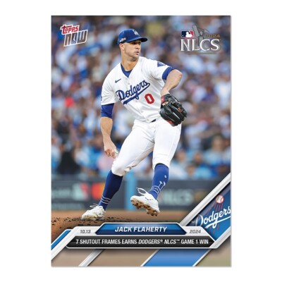 Jack Flaherty 7 Shutout Innings NLCS 2024 MLB Topps NOW Card 831
