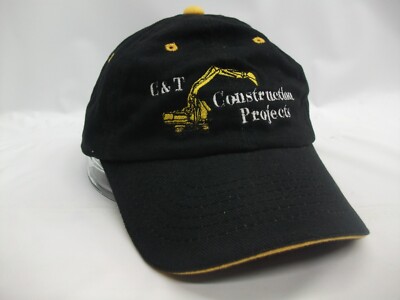C&T Construction Projects Excavator Hat Black Strapback Baseball Cap