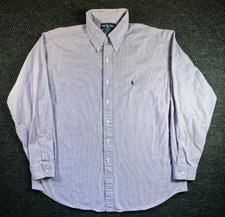 Ralph Lauren Blake Long Sleeve Button Up Mens XL Purple Check Shirt Cotton 1771