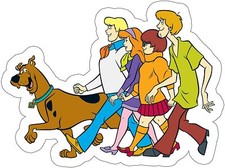 THE SCOOBY GANG Kids Party Favor Original Artwork Cartoon STICKER - 5" x 4"