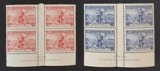 AUSTRALIA. GV 1936. Submarine Cable set in Ash imprint blocks of 4. Fine mint.