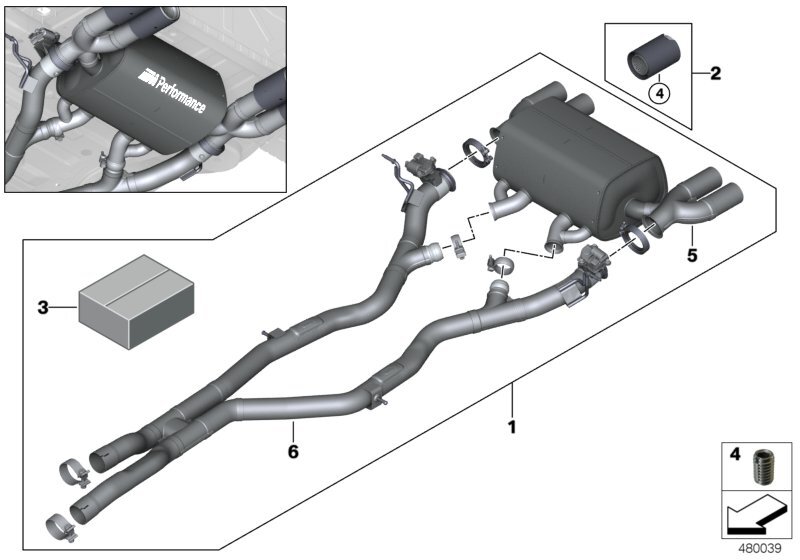 BMW Genuine M Performance Exhaust Silencer Replacement Spare 